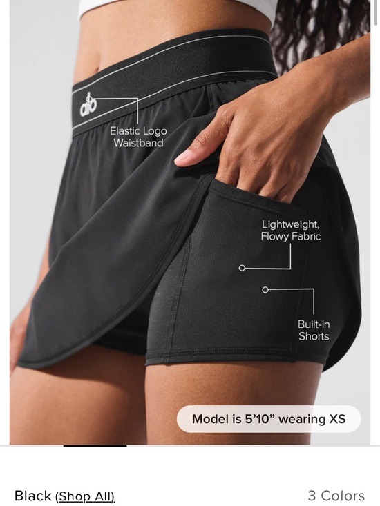 ALO Yoga Match Point Tennis Skirt in Black - Picture 2 of 2